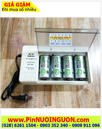 Delipow DLP-808 _Bộ sạc Pin DLP-808 kèm 4 pin sạc D Ansman Mignon D5000mAh 1.2v